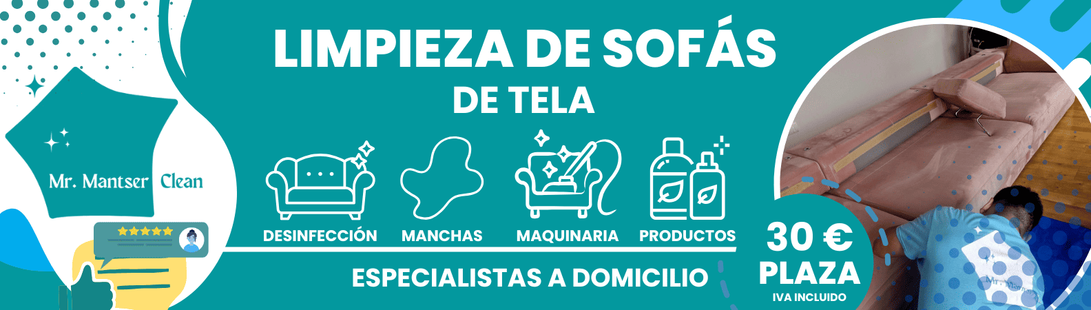 Limpieza de sofás de tela a domicilio